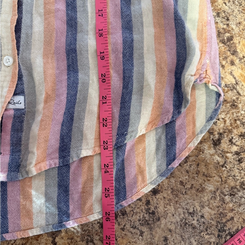 Rails Charli in Mandalay Stripe Long Sleeve Button Up Shirt Small Soft Sunset - Picture 6 of 6